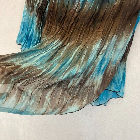 SERE NADE NEW YORK Accordion Top Sz 2X Sheer Blouse Blue Fairy Disco Boho Gypsy - Picture 9 of 12